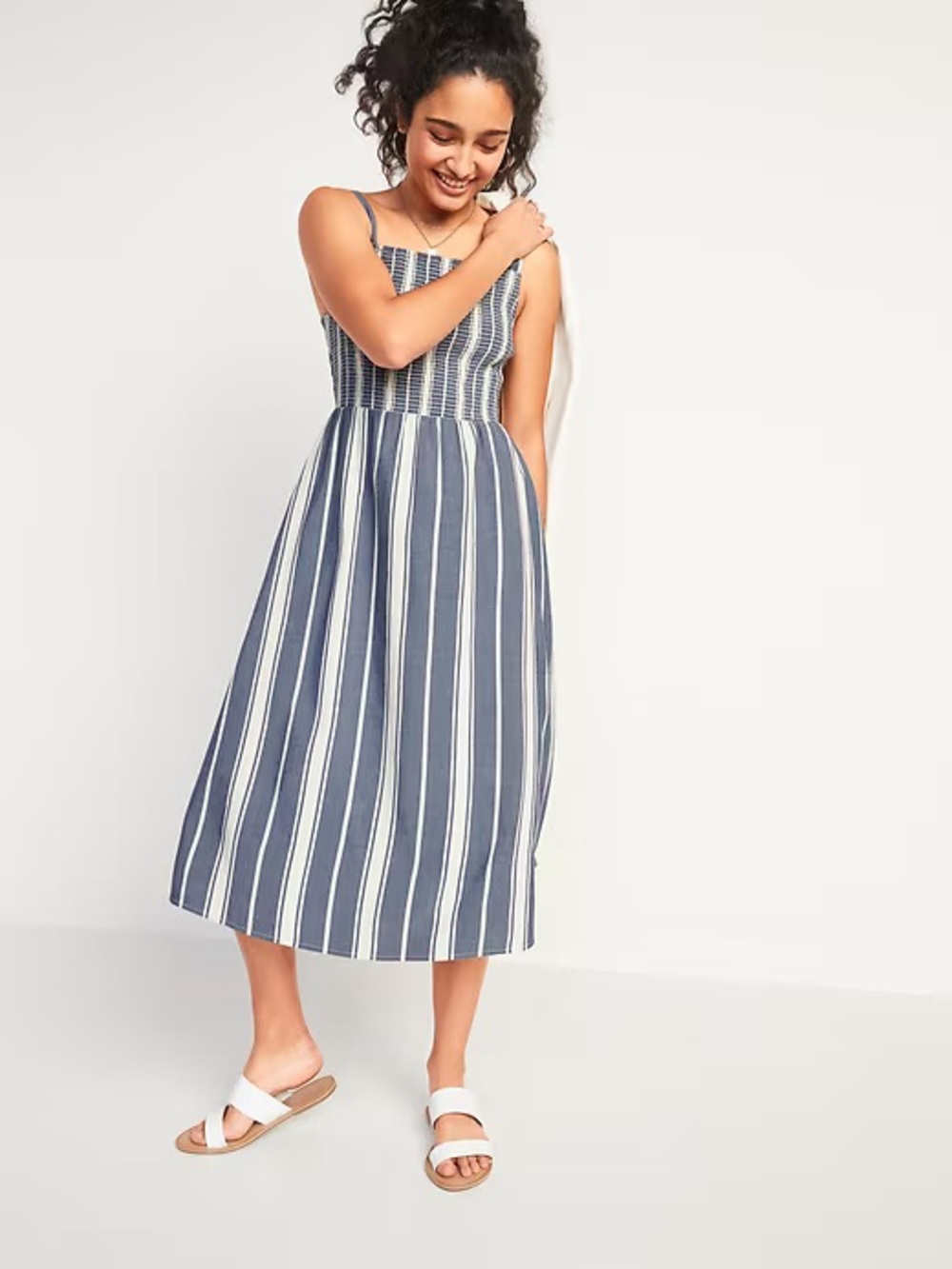 Old Navy Smocked Fit & Flare Cami Midi Dress